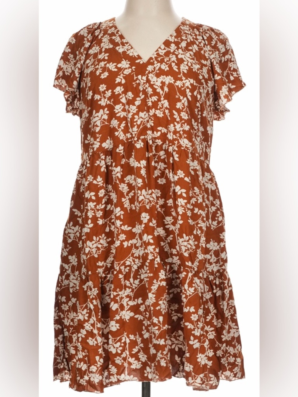 Old Navy Rust and White Floral Dress